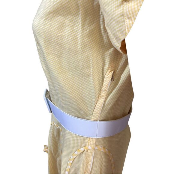 Vintage Yellow Gingham Fit & Flare Dress L - Picture 4 of 10